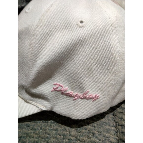 Playboy Bunny White Baseball Cap With Pink Stitching Hugh Hefner Magazine - Picture 2 of 5